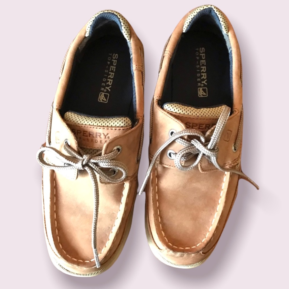 Sperry Topsiders Lanyard leather boys shoes sz 3M